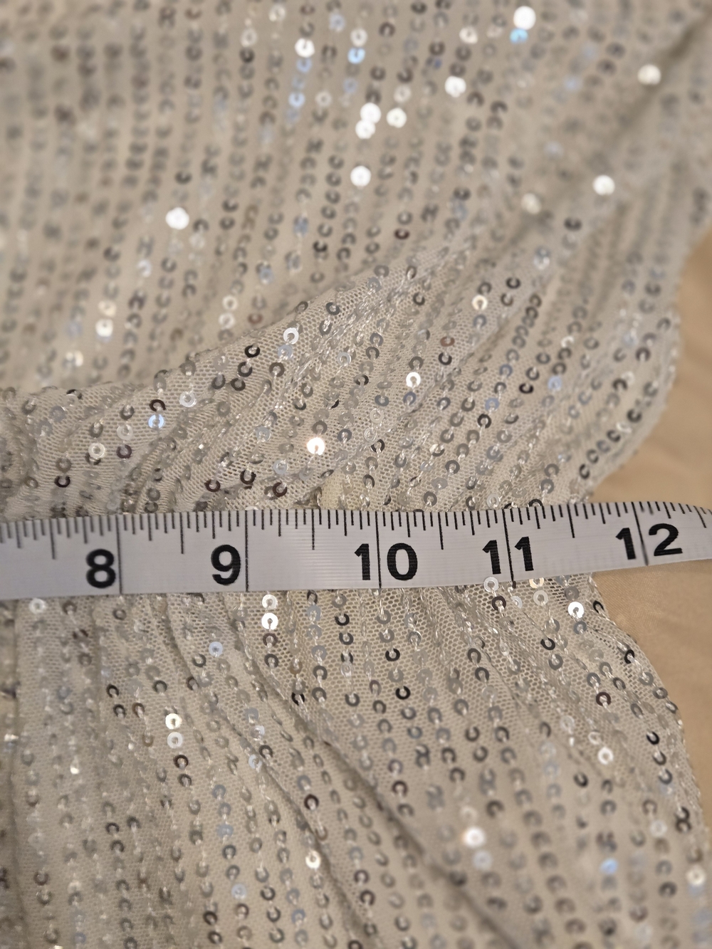 Sequin White/Silver Spaghetti Strap Romper - Picture 4 of 6